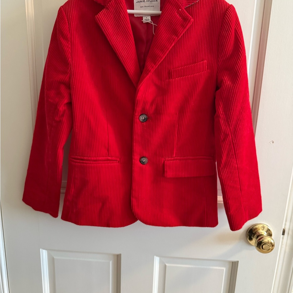 Janie and Jack Vibrant Red Corduroy Size 8 Kids Blazer